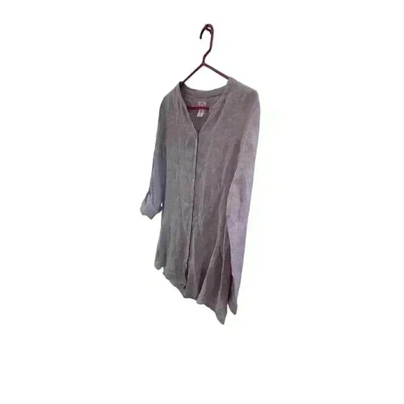 100% Irish‎ Linen Button Up Shirt Size Medium M Sigrid Olsen Coastal Natural - Picture 8 of 16